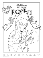 A coloring page of peter pan